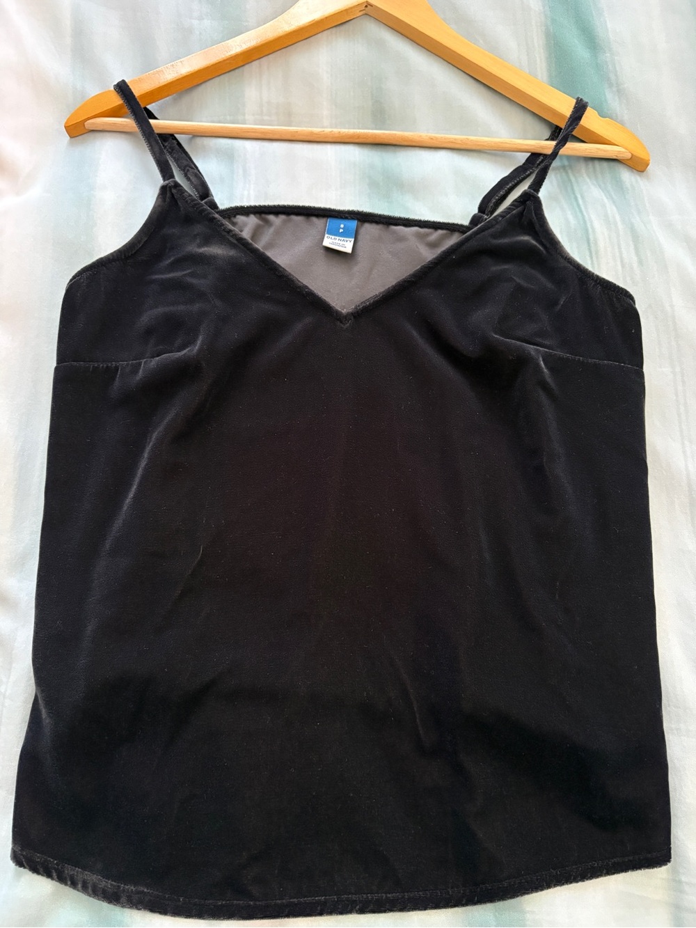 Old Navy Black Velvet V-Neck Cami Top - Size Small